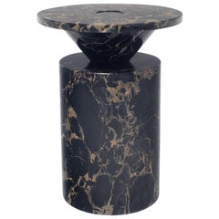 Coffee Table in Black Portoro Marble by Karen Chekerdjian, Numb Ed. Italy, Stock