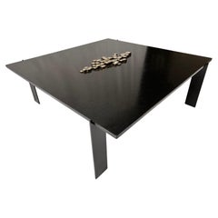 Mesa de centro de granito negro de Zimbabue y cubos de pirita española