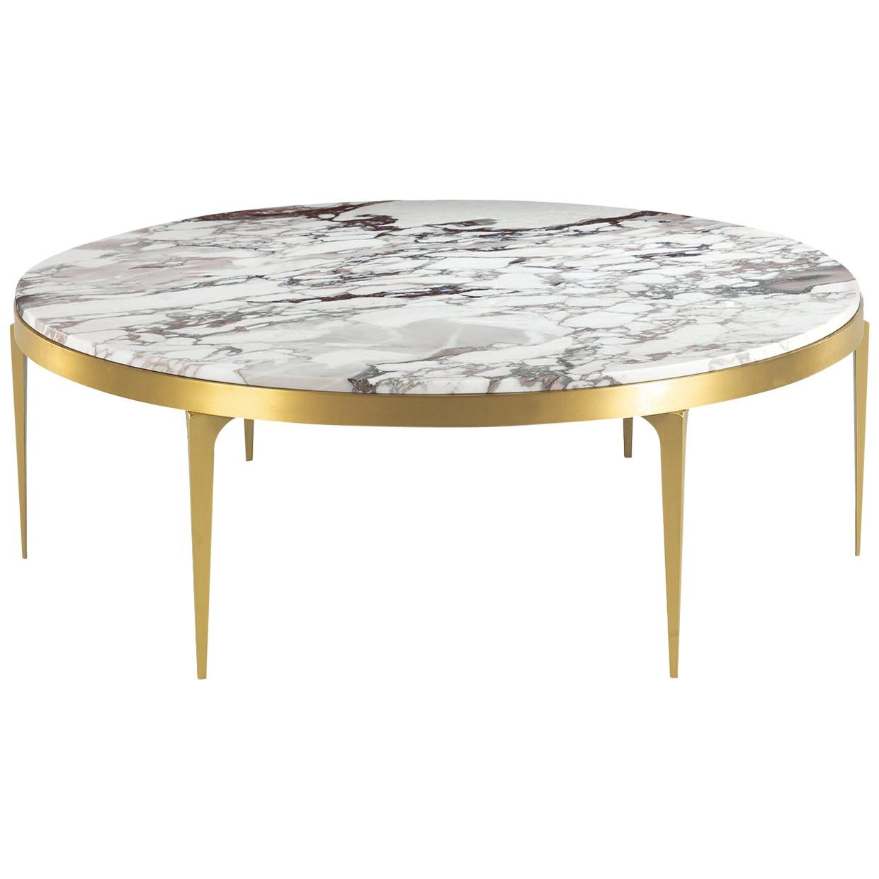 Coffee Table in Brass and Marble