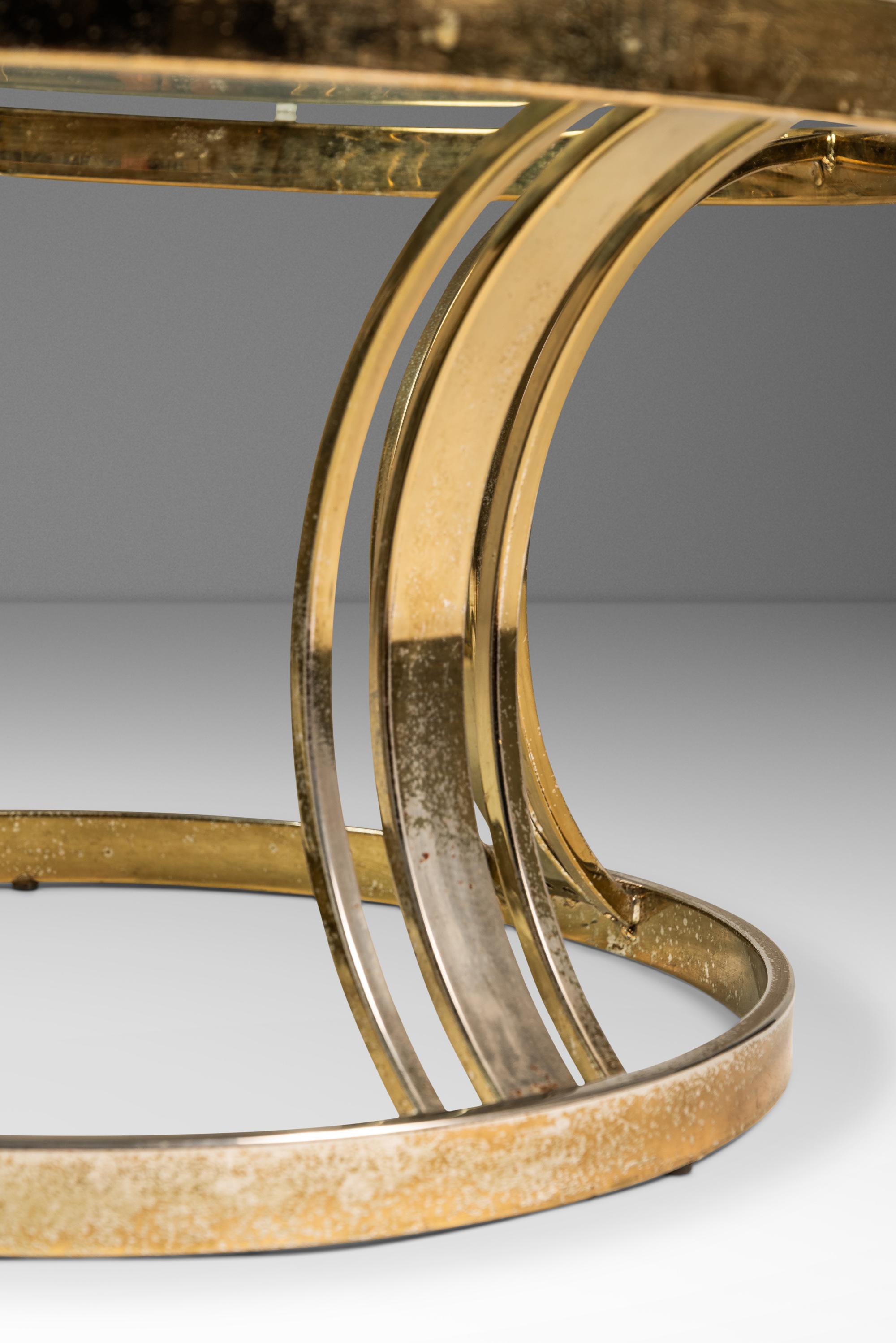 Table basse en laiton avec plateau en verre à la manière de Milo Baughman, USA, c.C. en vente 8