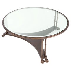 Coffee Table in Bronze and Bevelled Glass, Contemporary Work.