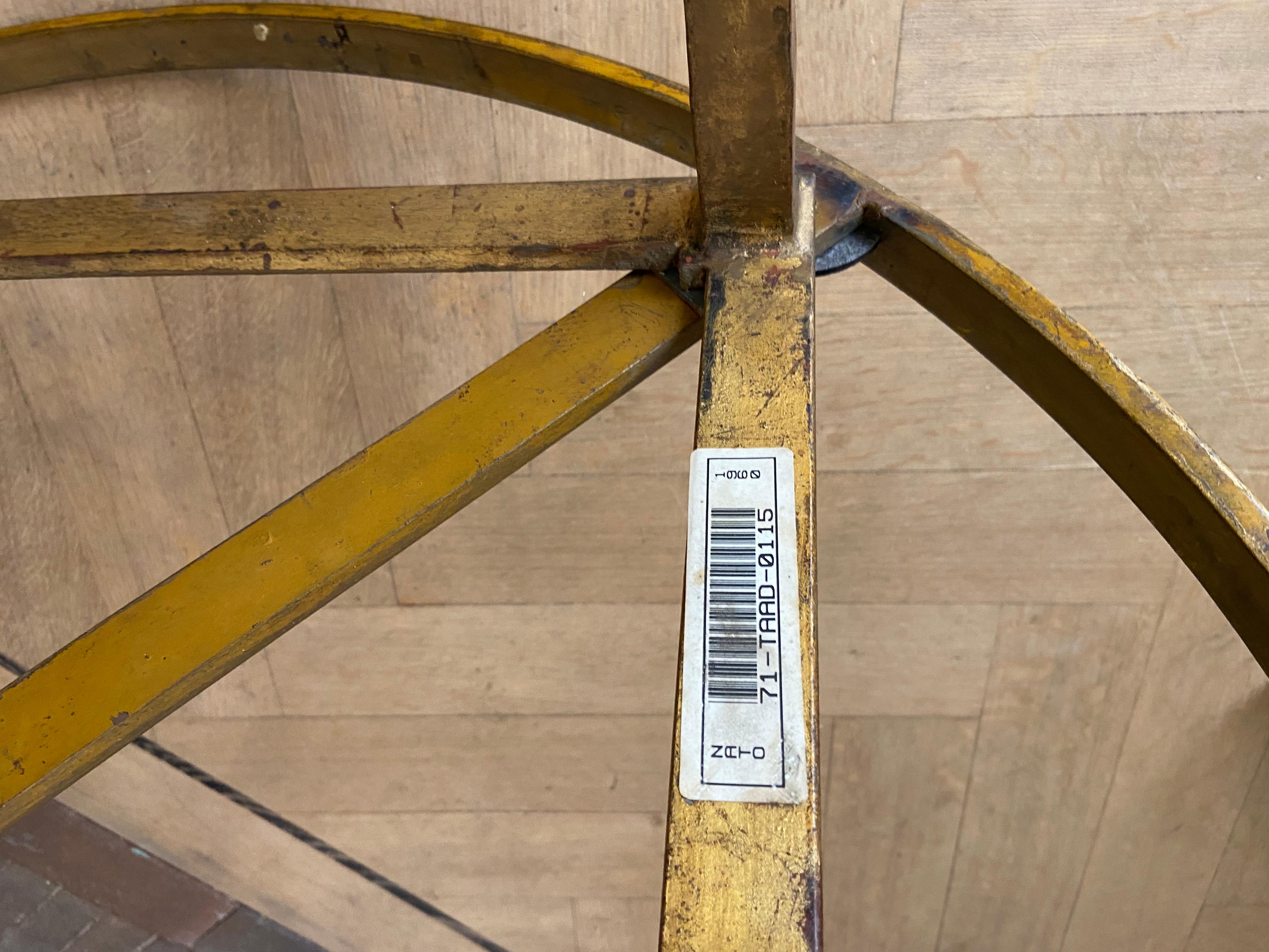 Coffee table in bronze with a painted marble top For Sale 6