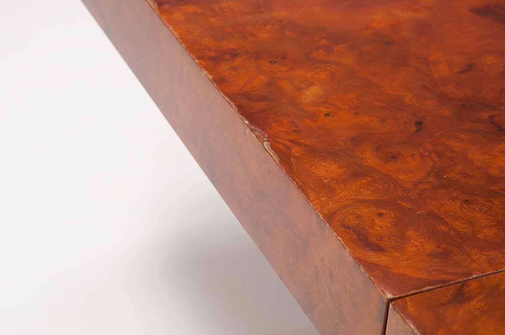 Coffee Table in Burl Wood, for Mario Sabot, Italy, 1970 In Fair Condition In Auribeau sur Siagne, FR