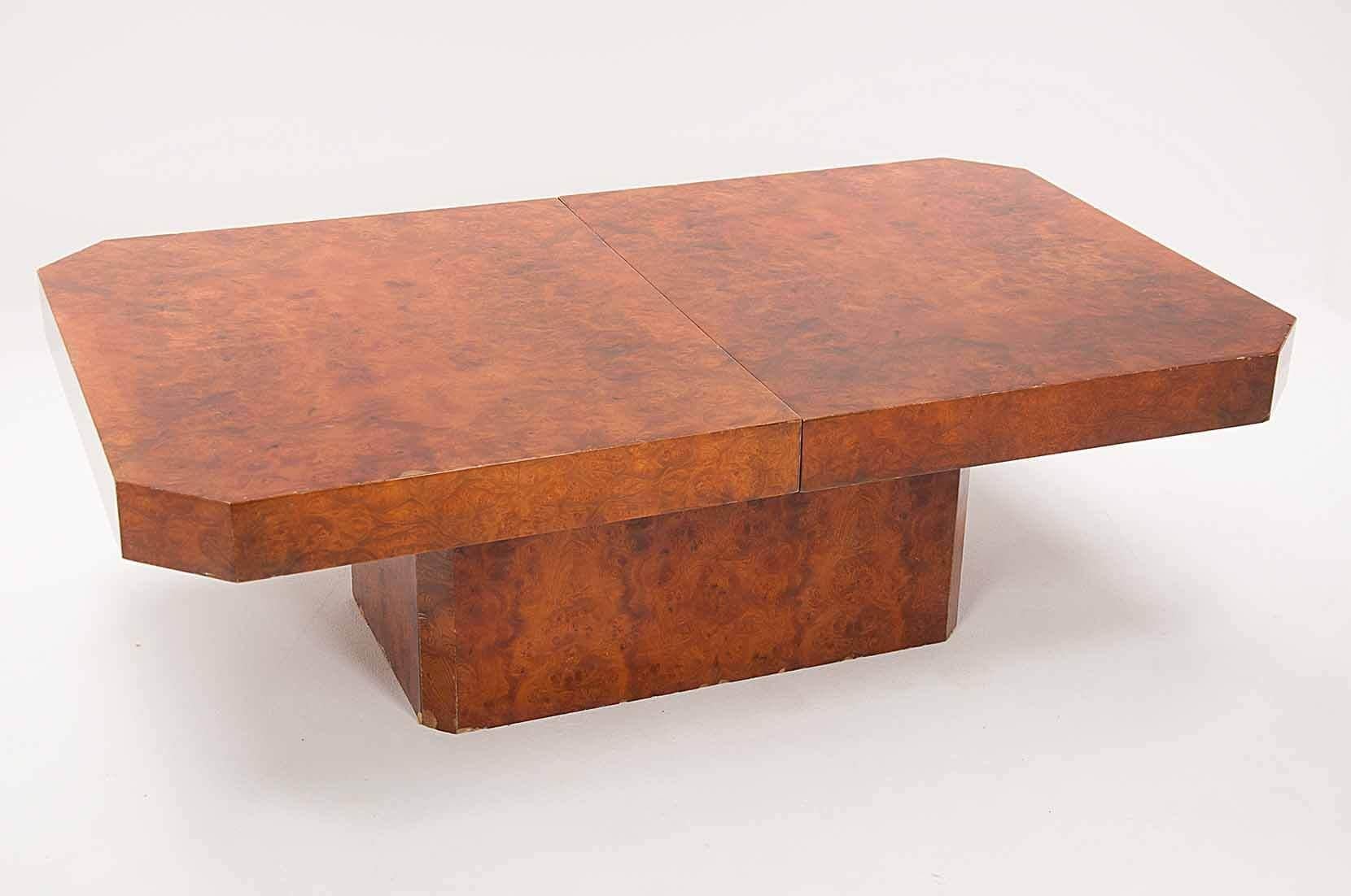 Coffee Table in Burl Wood, for Mario Sabot, Italy, 1970 1