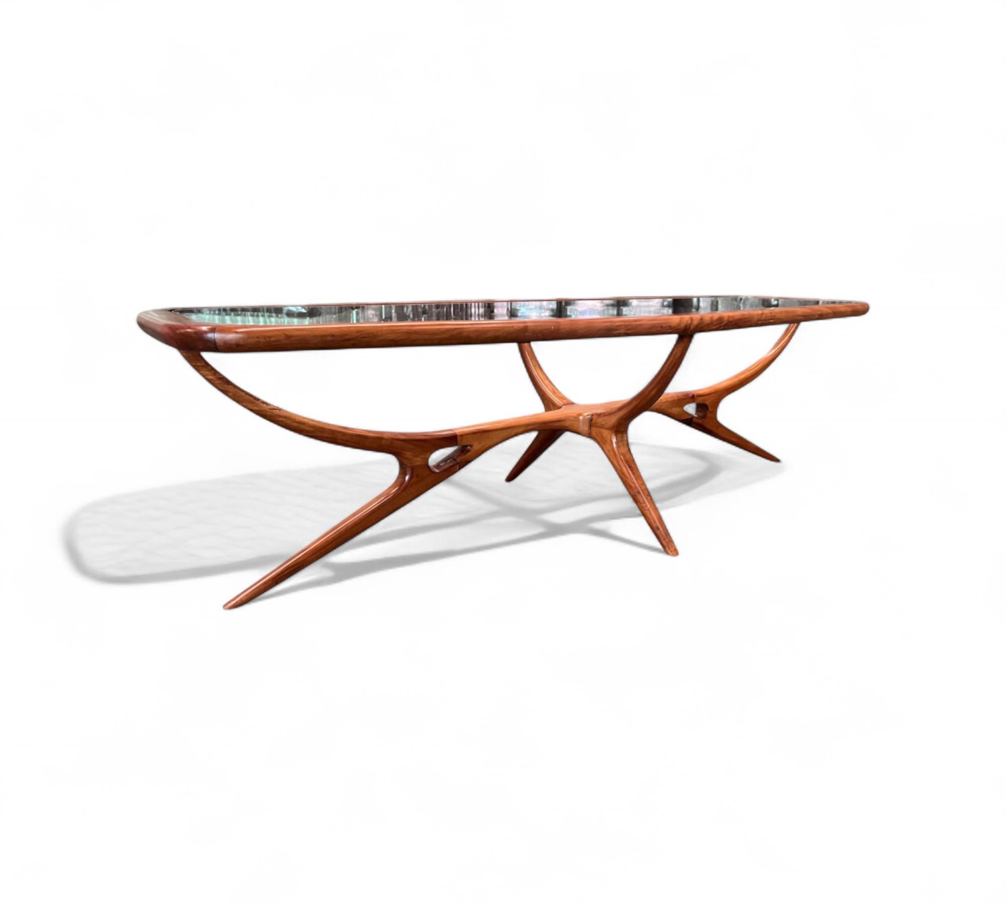 Mesa de centro en caviuna y cristal de Giuseppe Scapinelli, c. 1950 Brasileño en venta