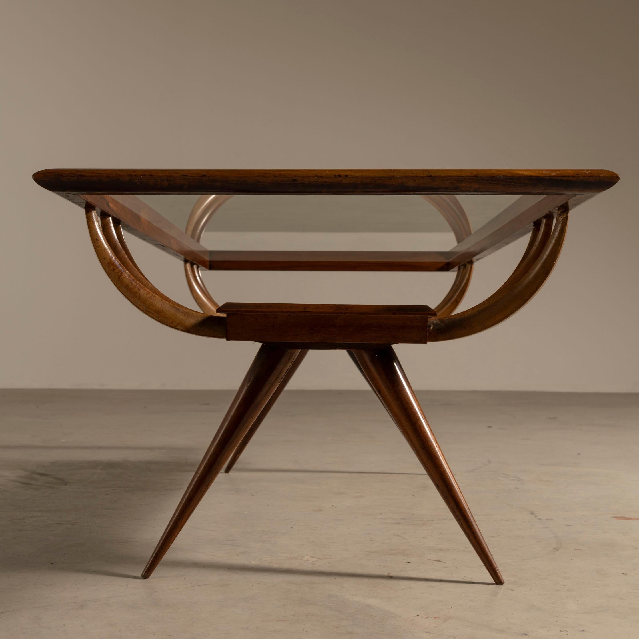 Coffee Table in Caviuna wood, Giuseppe Scapinelli, Brazilian Mid-Century Modern For Sale 1