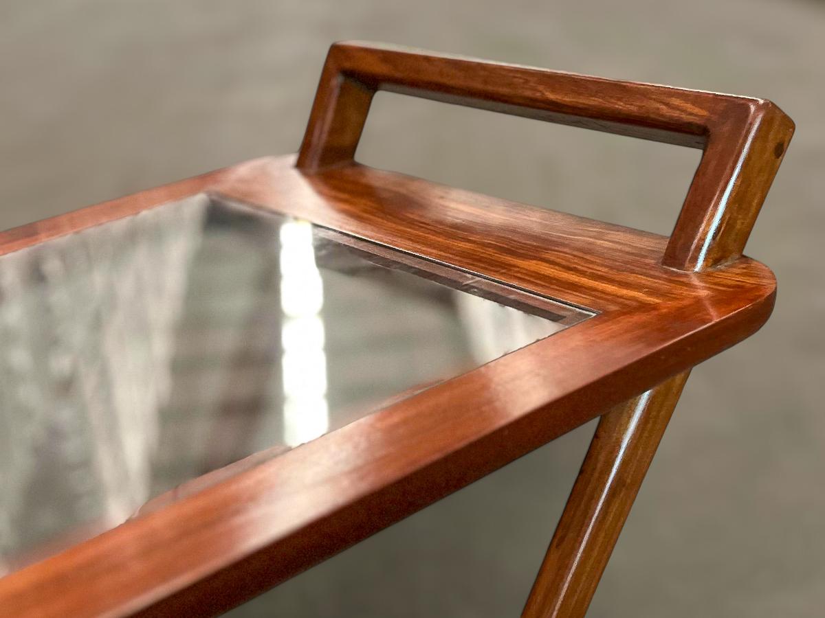 Coffee Table in Caviuna Wood & Glass by Pierre Weckxx, c. 1950s For Sale 5