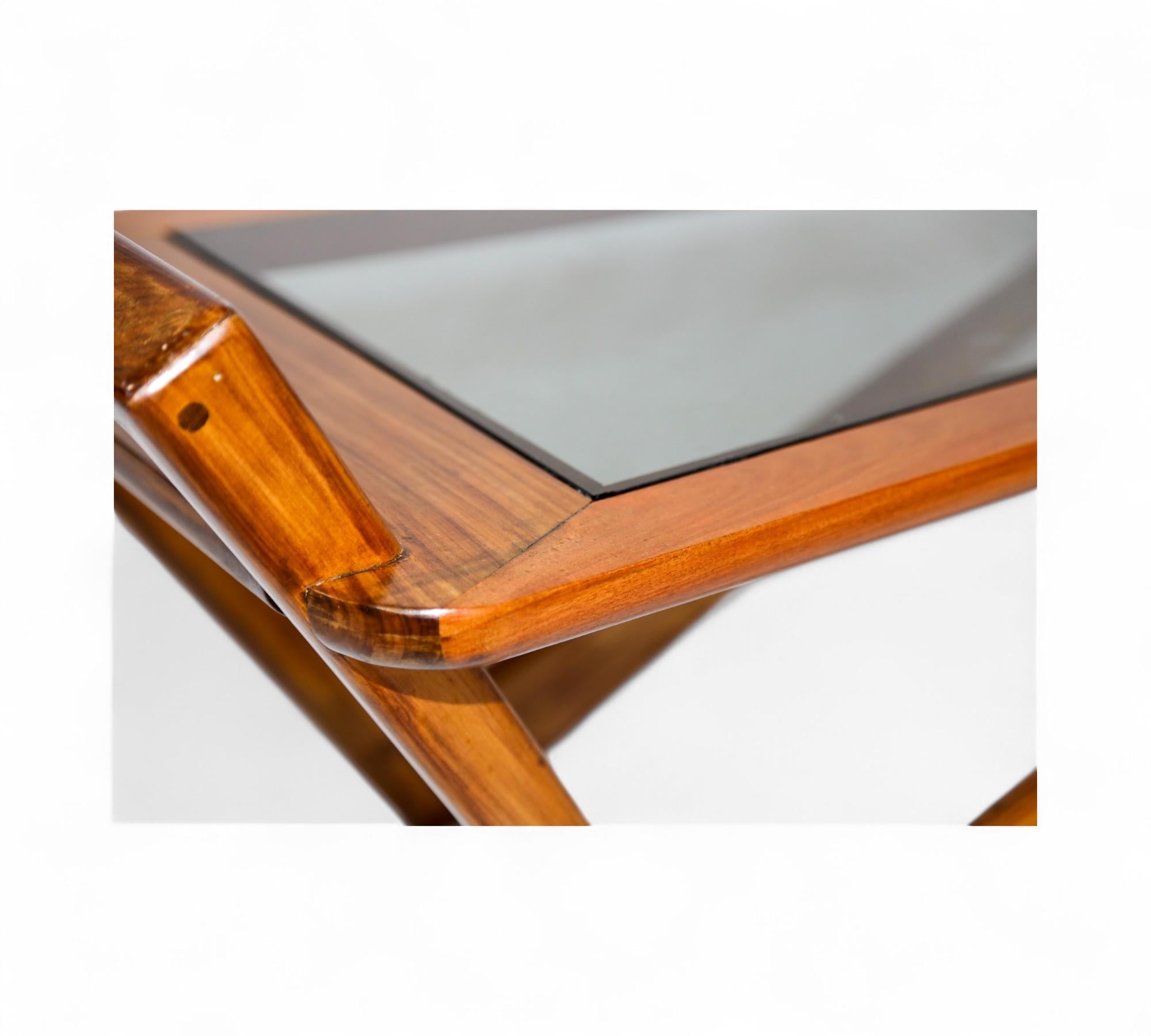 Tavolino da caffè in Wood Wood e vetro di Pierre Weckxx, 1950 ca. in vendita 6