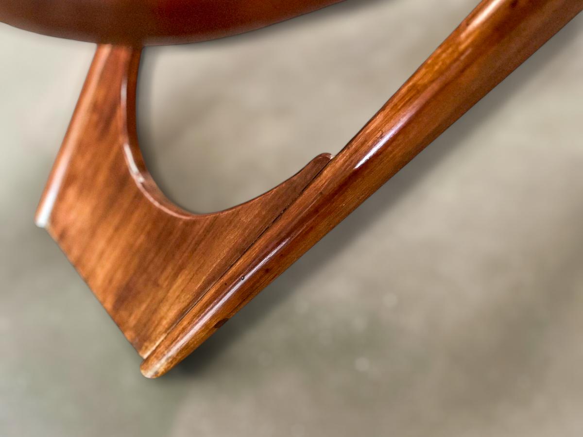 Coffee Table in Caviuna Wood & Glass by Pierre Weckxx, c. 1950s For Sale 8