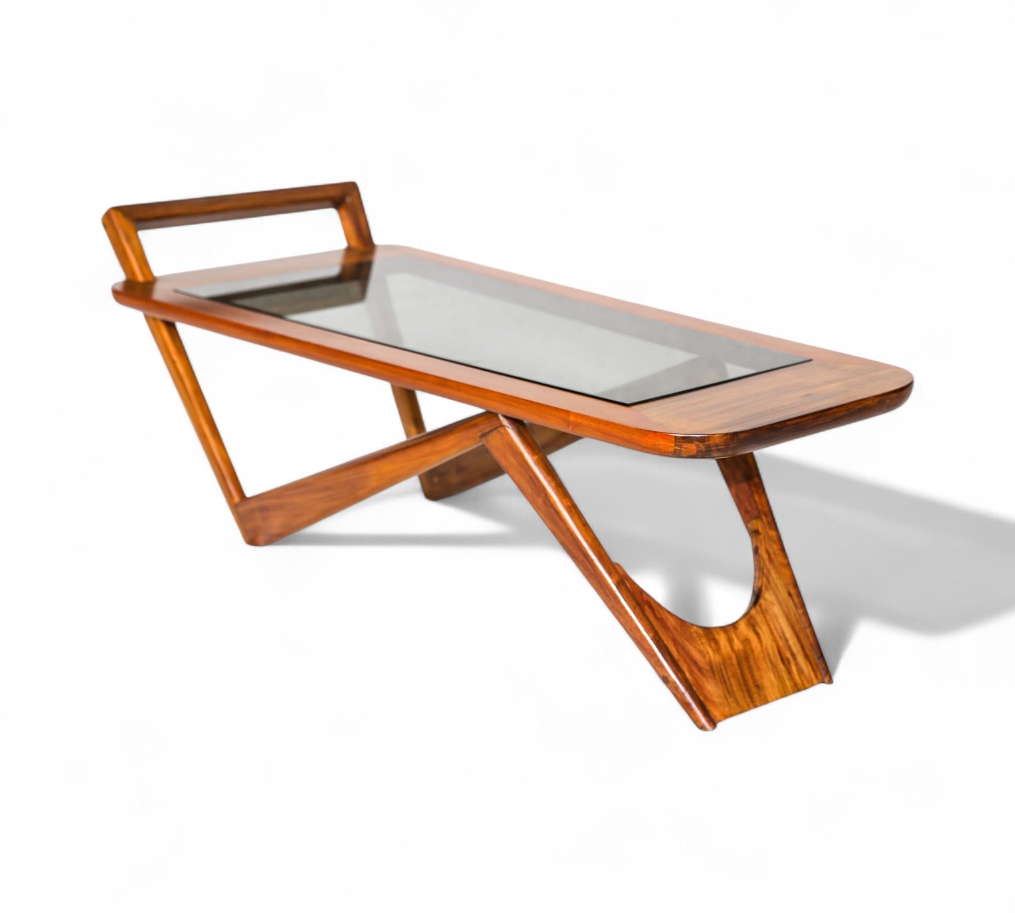Tavolino da caffè in Wood Wood e vetro di Pierre Weckxx, 1950 ca. in vendita 7