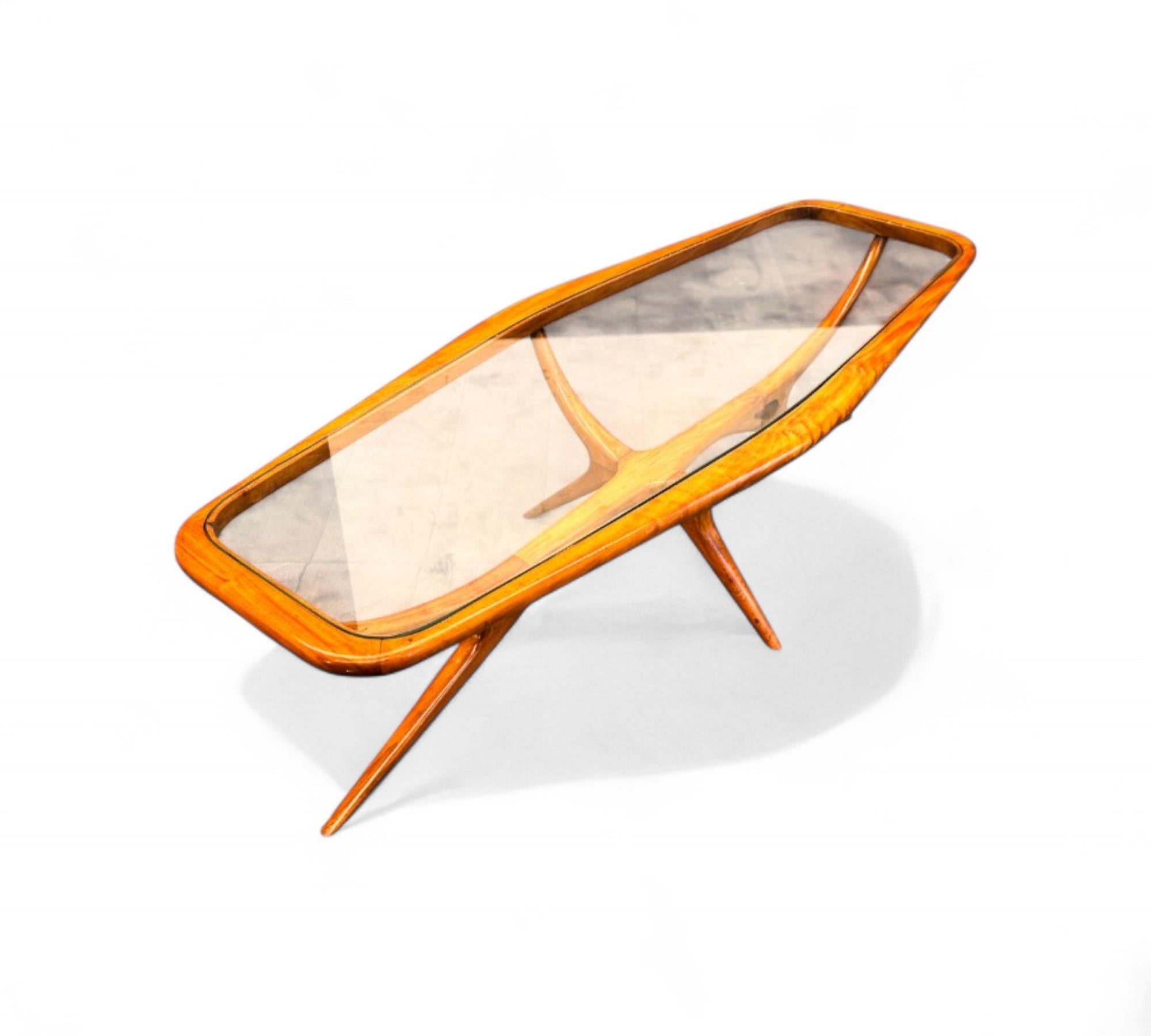 Mesa de centro en madera de Caviuna y Cristal, Giuseppe Scapinelli, años 50 - Lote 655 en venta 3