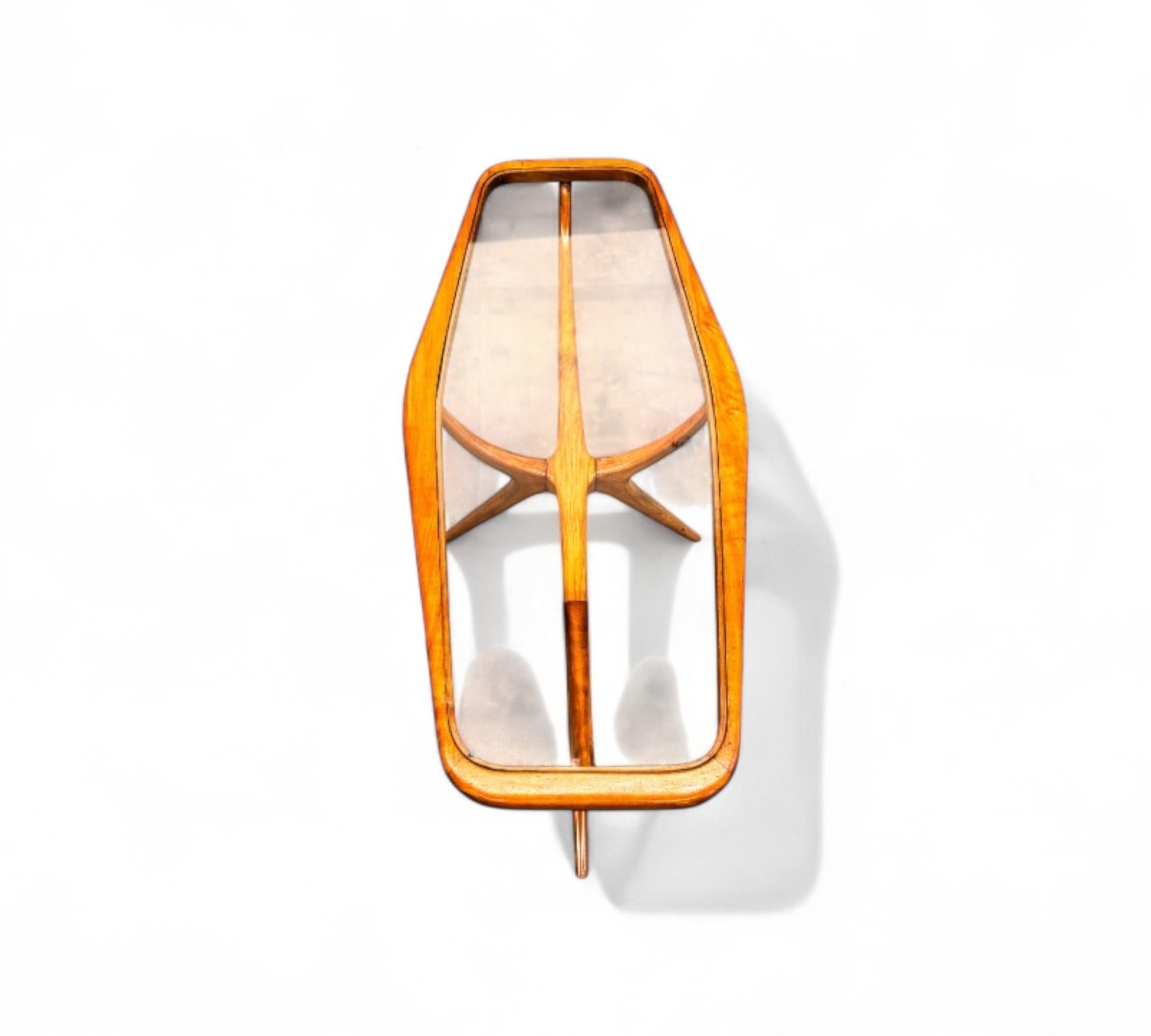 Mesa de centro en madera de Caviuna y Cristal, Giuseppe Scapinelli, años 50 - Lote 655 en venta 1