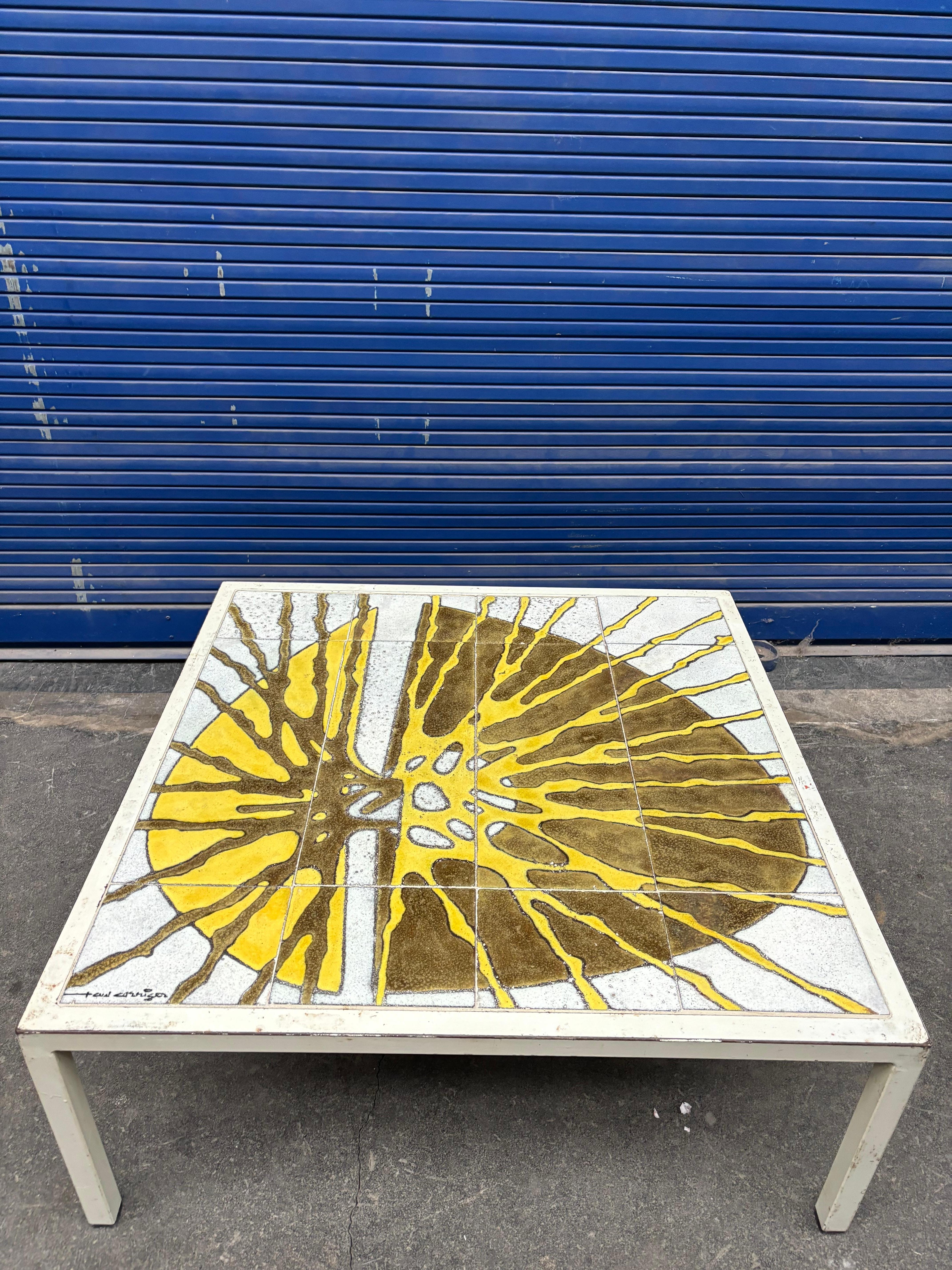 Mid-Century moderno Tavolino in ceramica di Paul Corriger in vendita