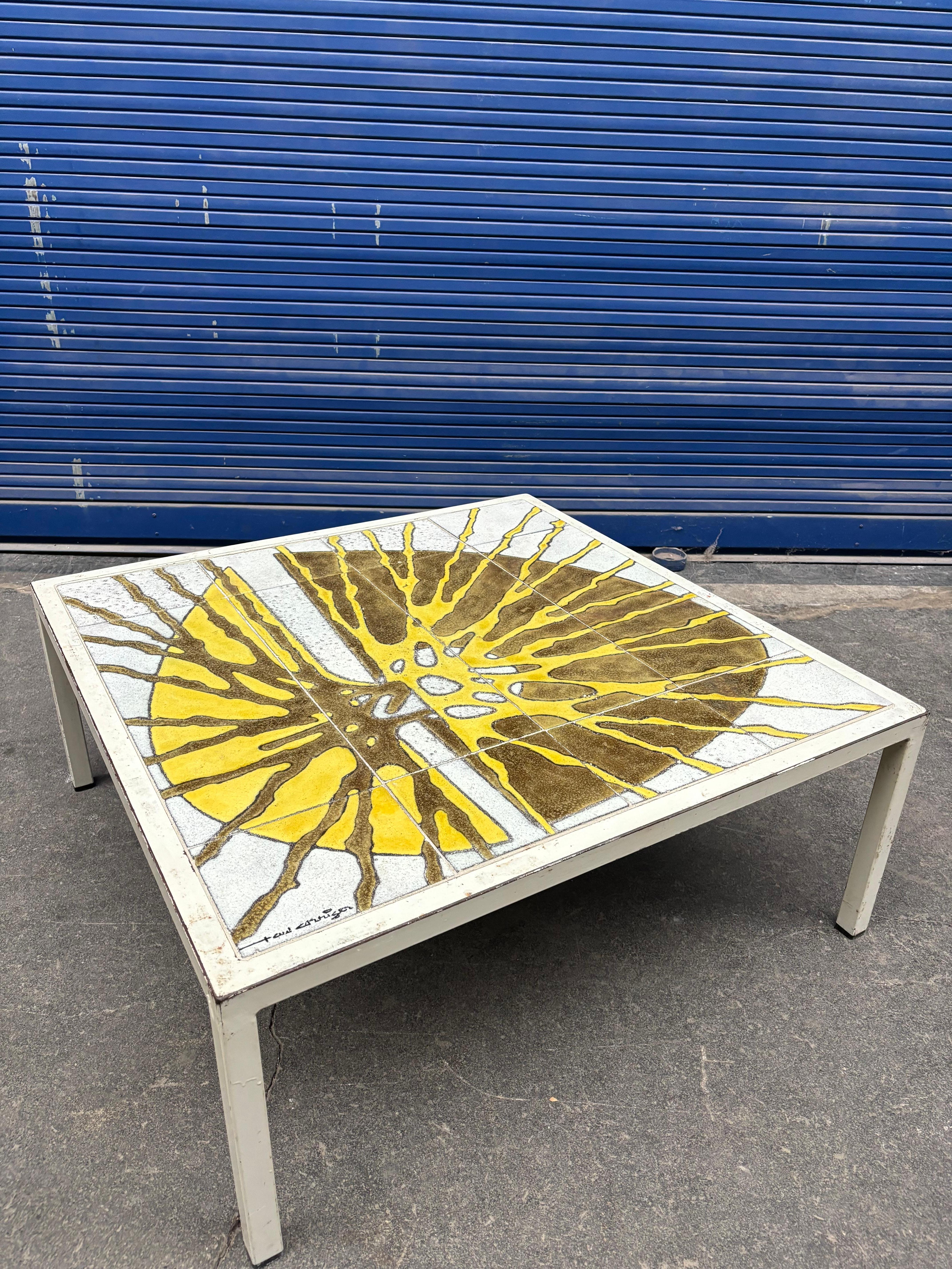 Francese Tavolino in ceramica di Paul Corriger in vendita