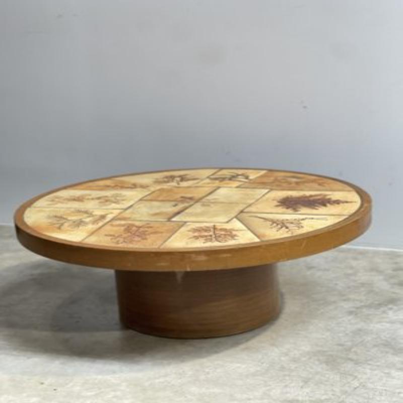 Coffee Table in Ceramic & Sandstone, Raymonde Leduc for Herbier Vallauris, 1960s For Sale 8