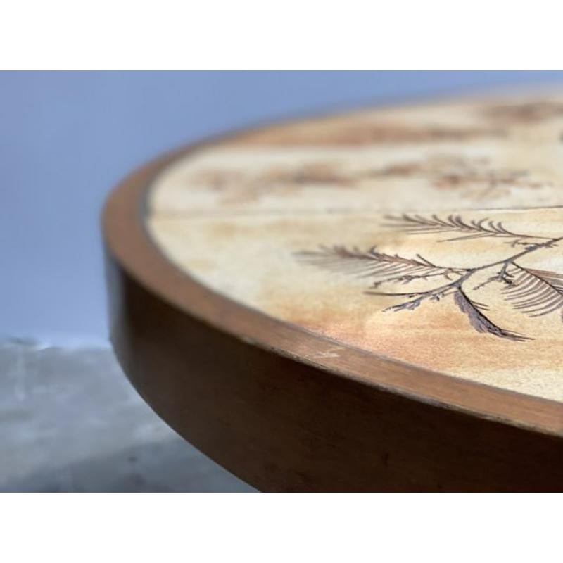 Mid-Century Modern Coffee Table in Ceramic & Sandstone, Raymonde Leduc for Herbier Vallauris, 1960s For Sale