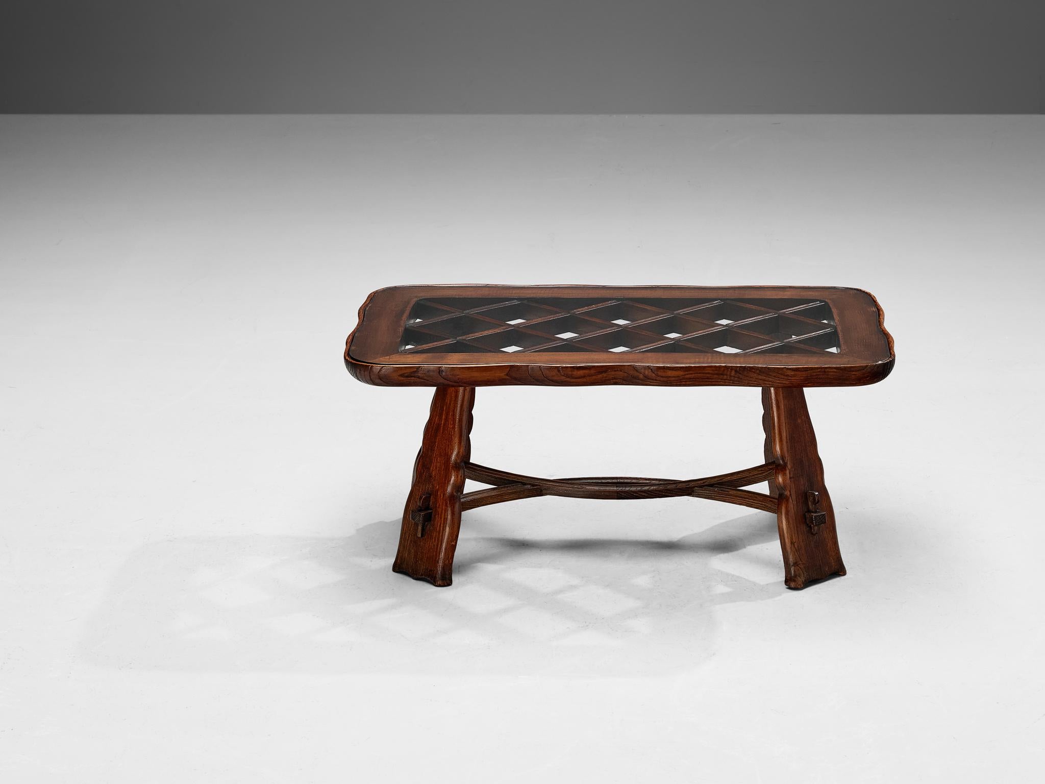 Art Deco Coffee Table in Chestnut by Valabrega  For Sale