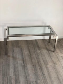 Coffee Table in Chrome and Glass 1970s Modern, Italy
