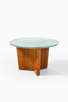 Coffee Table in Elm and Original Glass Top by Greta Magnusson Grossman, 1930's