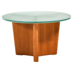 Couchtisch aus Ulme und Original-Glasplatte von Greta Magnusson Grossman, 1930er Jahre