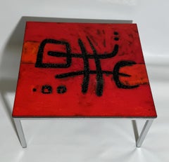 Coffee table in enamelled lava, by Robert et Jean Cloutier, France, circa 1958