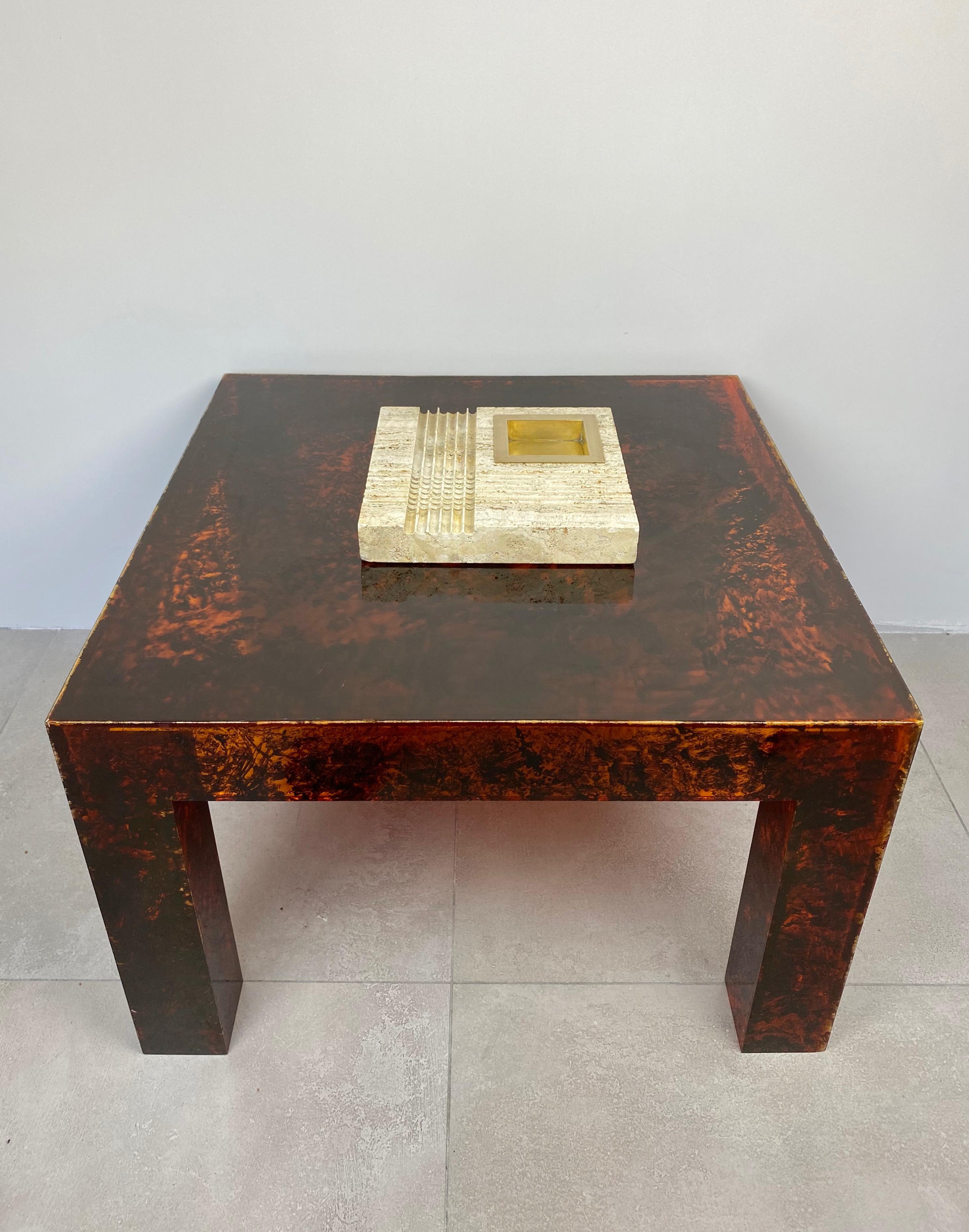 Coffee Table in Faux Tortoiseshell Lucite, Christian Dior Style, France, 1970s 5