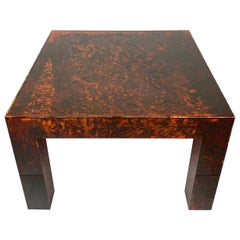 Coffee Table in Faux Tortoiseshell Lucite, Christian Dior Style, France, 1970s