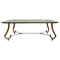 Table basse en fer doré, Edition Maison Ramsay, Paris, France, vers 1960