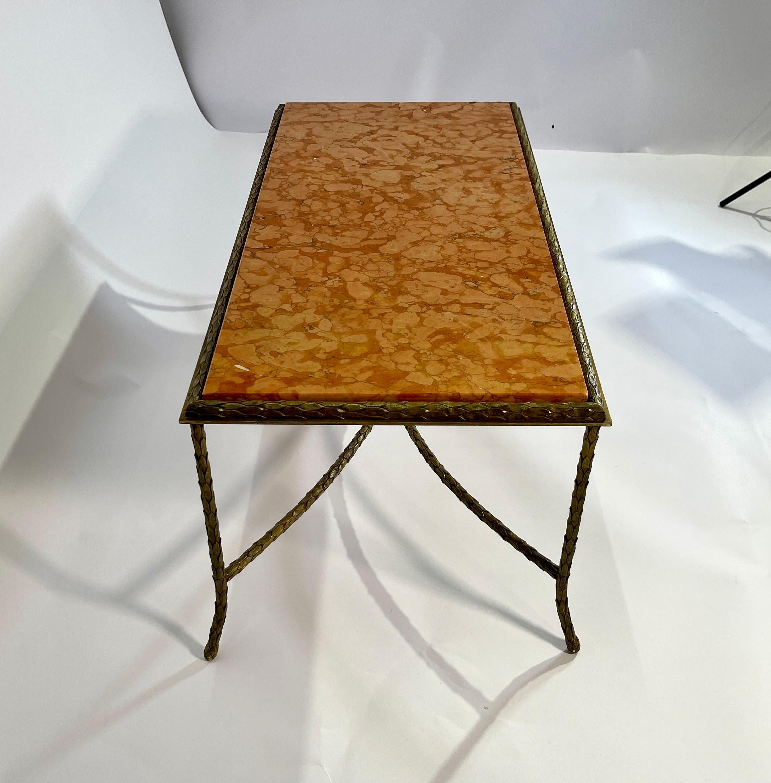 Coffee Table in Gilt Bronze by Maison Baguès In Good Condition For Sale In Brussels, BE