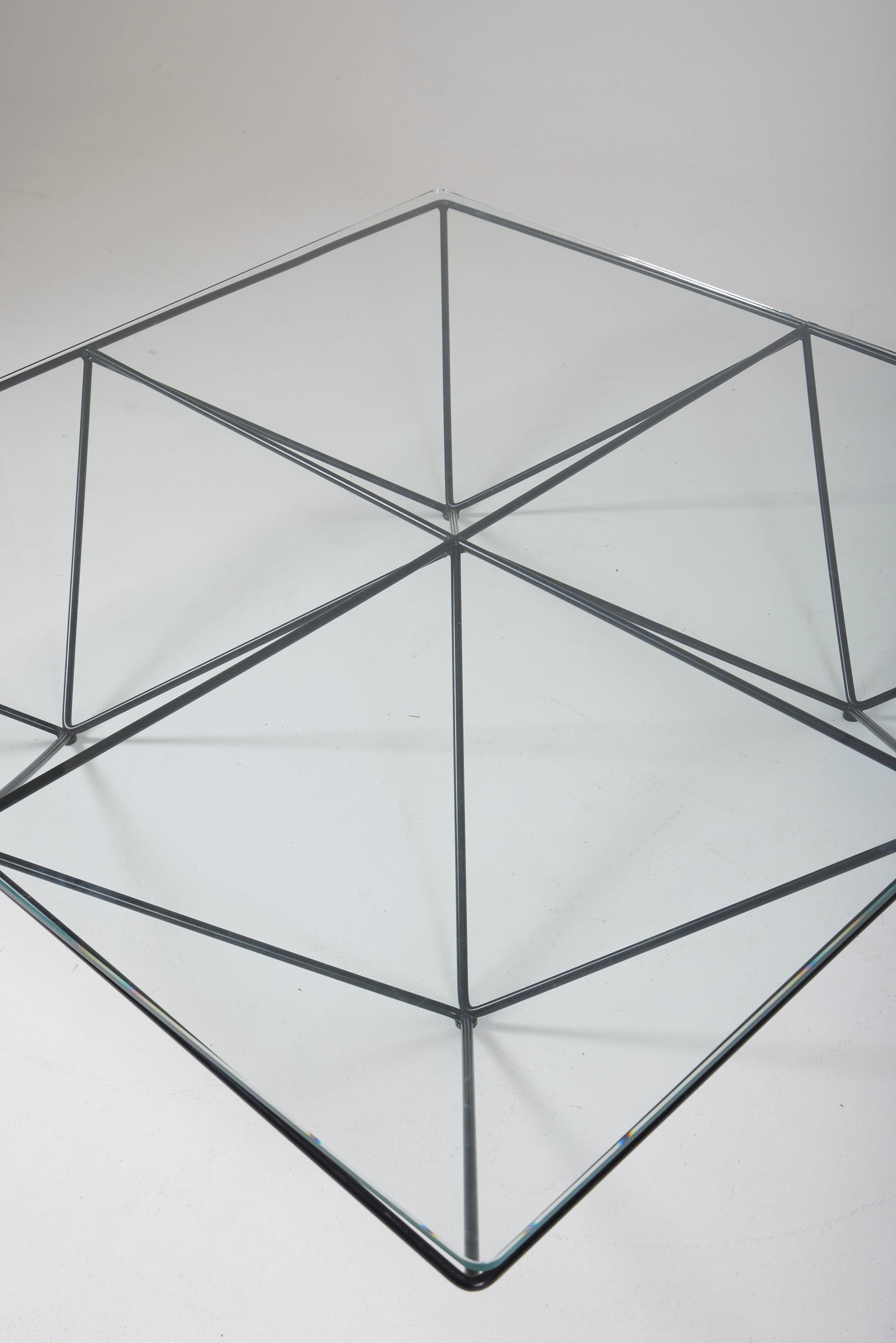 Couchtisch aus Glas Alanda von Paolo Piva (Metall)