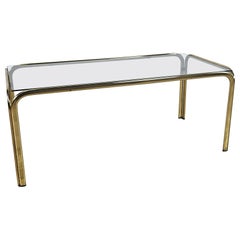 Coffee Table in Glass and Brass from 70s