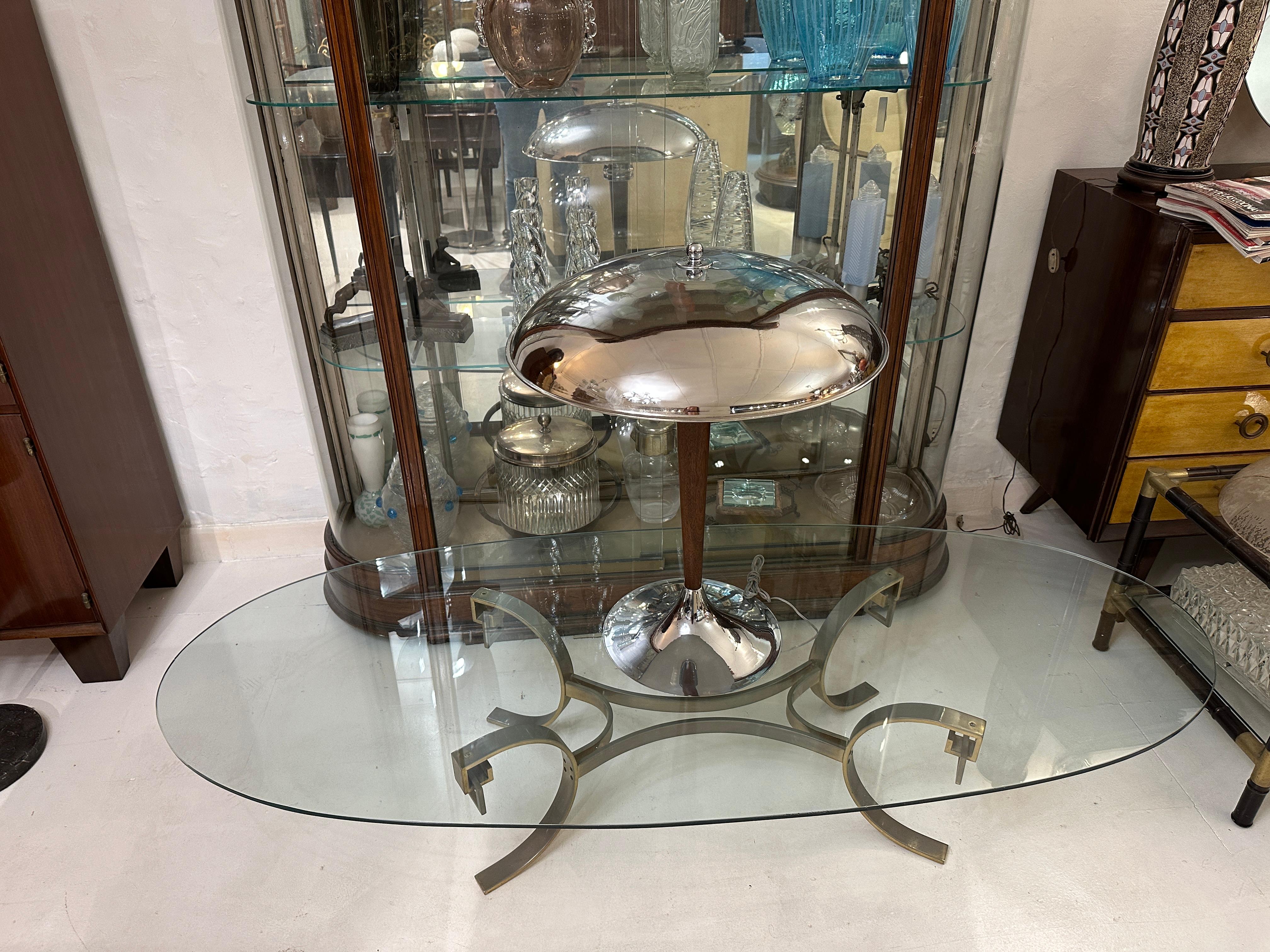 Coffee Table in glass and chrome , 1930,  France For Sale 10