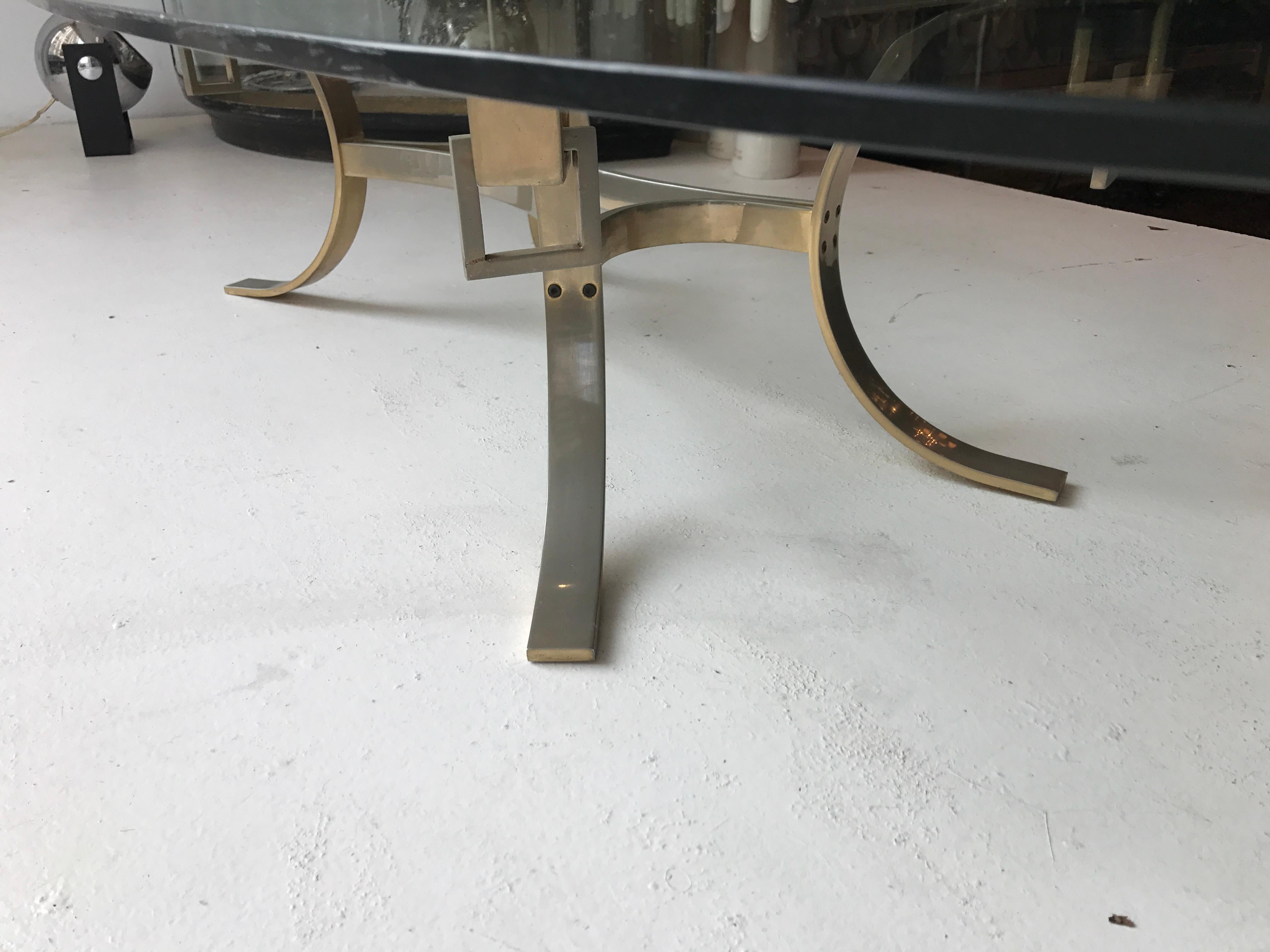 Early 20th Century Coffee Table in glass and chrome , 1930,  France For Sale