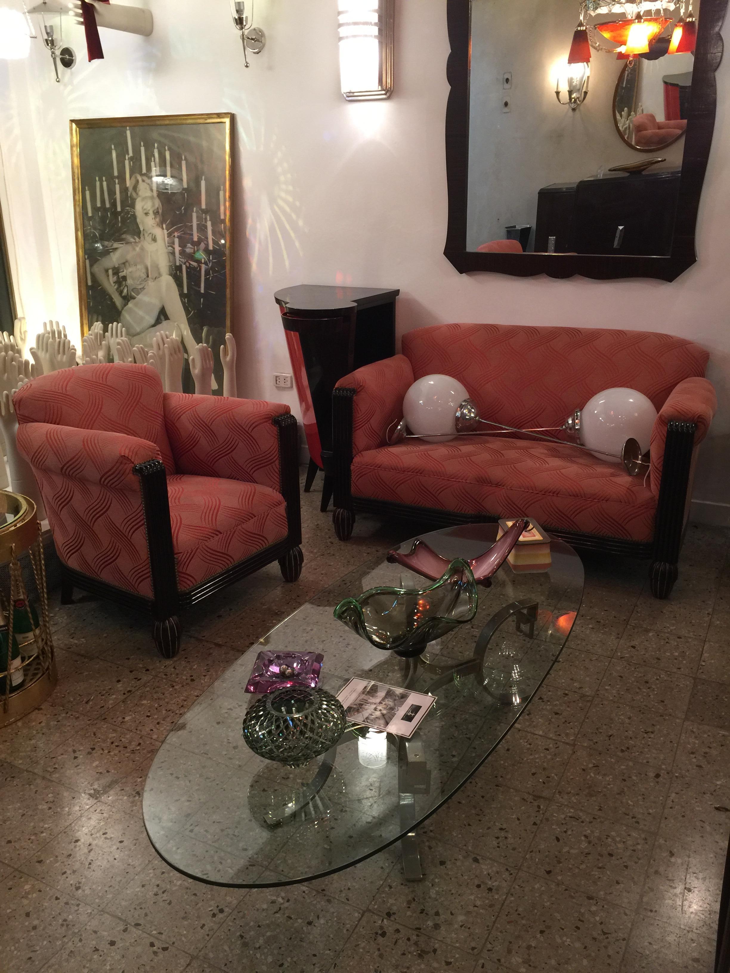 Coffee Table in glass and chrome , 1930,  France For Sale 2