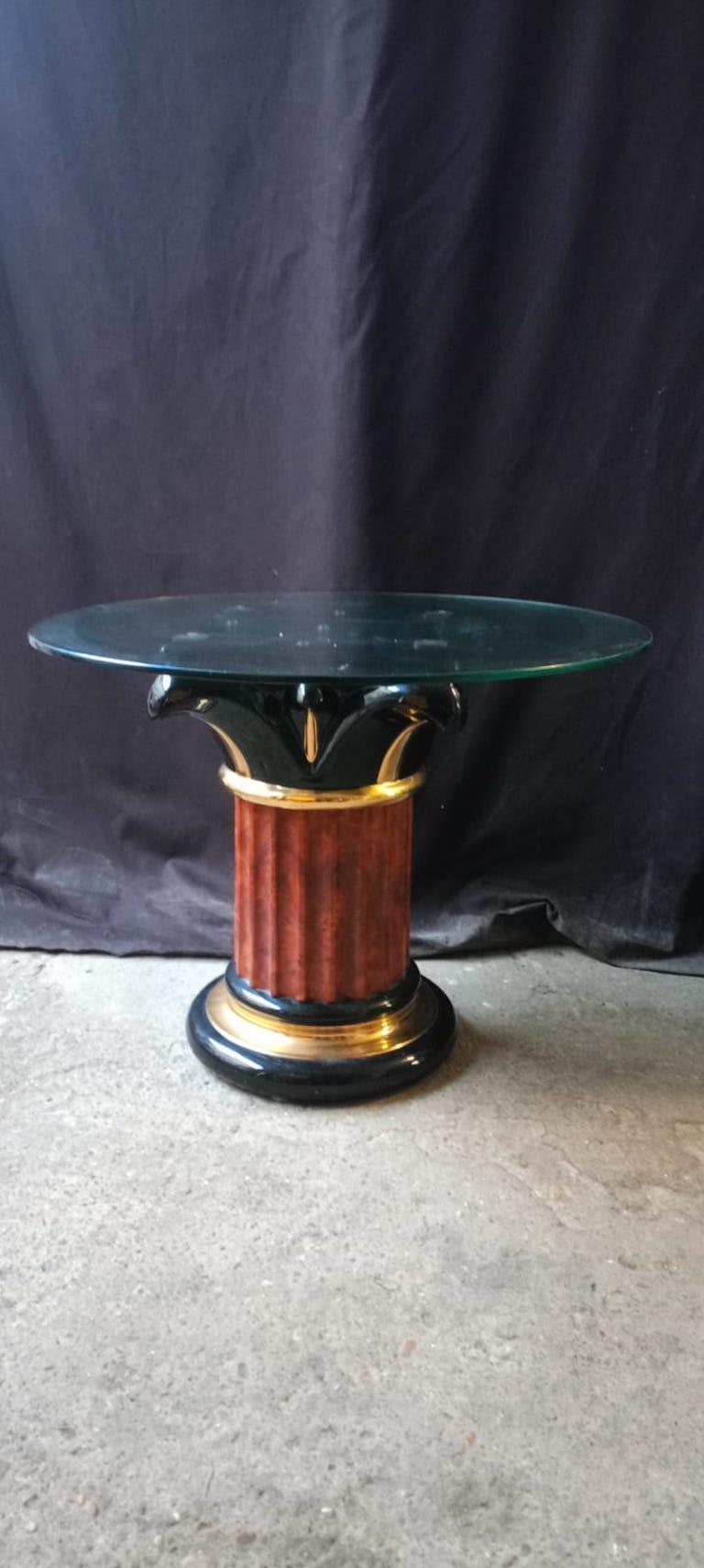 Couchtisch in glasiertem Porzellan in der Form der Spalte Italienisch, Le Porcellane gegründet 1949  in Florenz  handgefertigte Luxusstücke, die in den 70er Jahren auch in den Ausstellungsräumen von Tommaso Barbi in Rom verkauft wurden