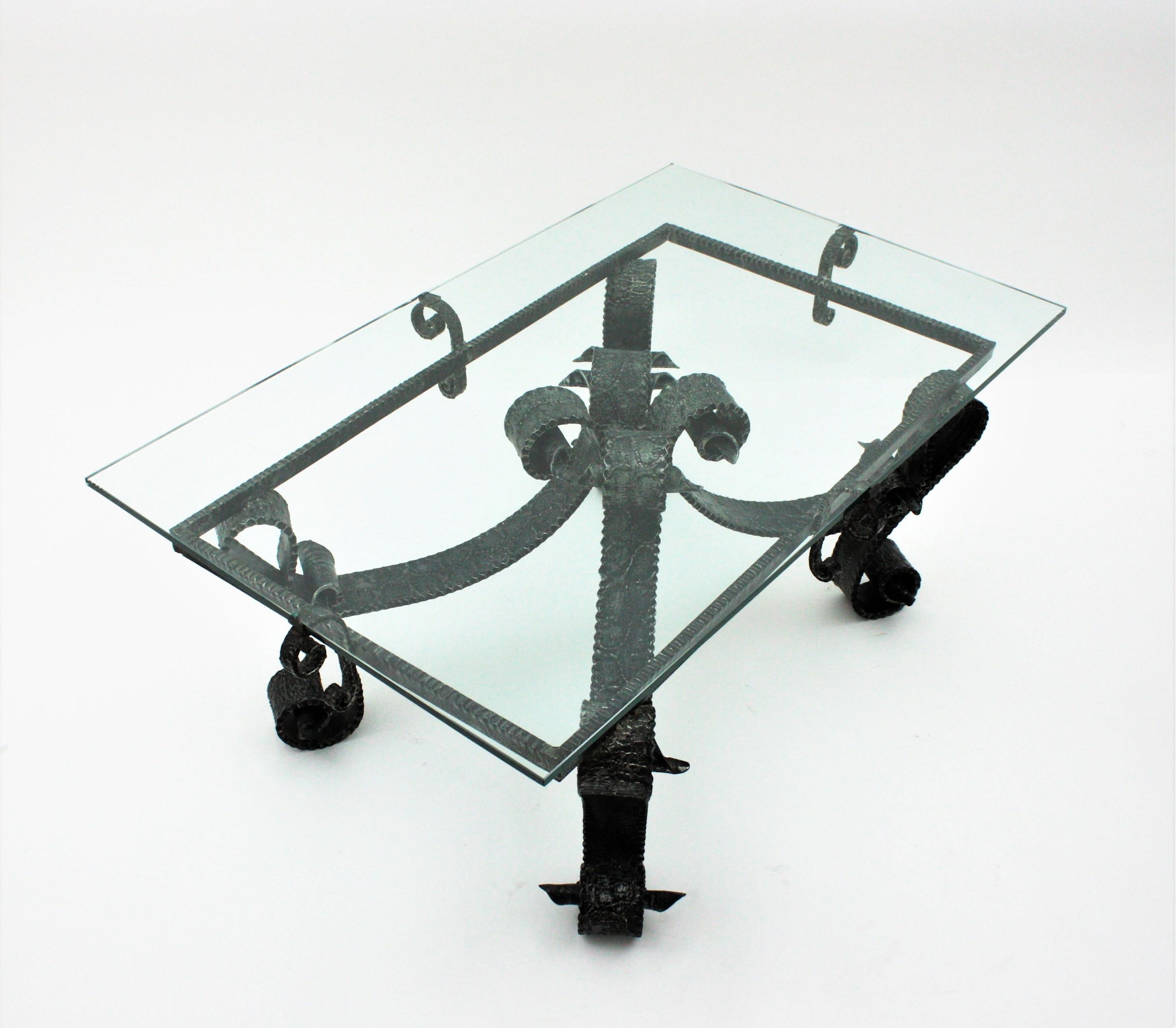 Table basse en fer forgé à la main en vente 6