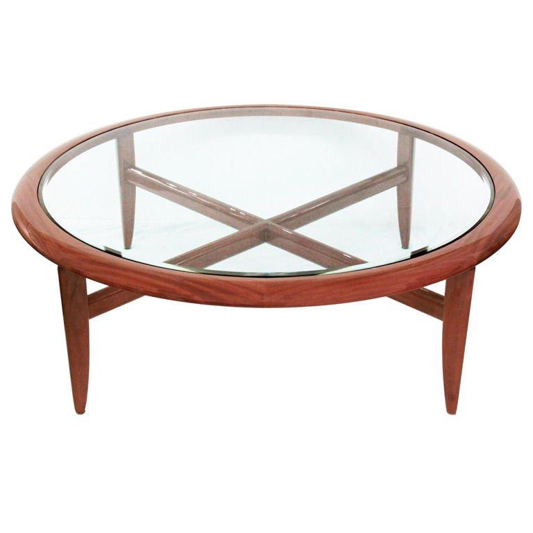 American Coffee Table in Highly Lacquered Mahogany by Pace