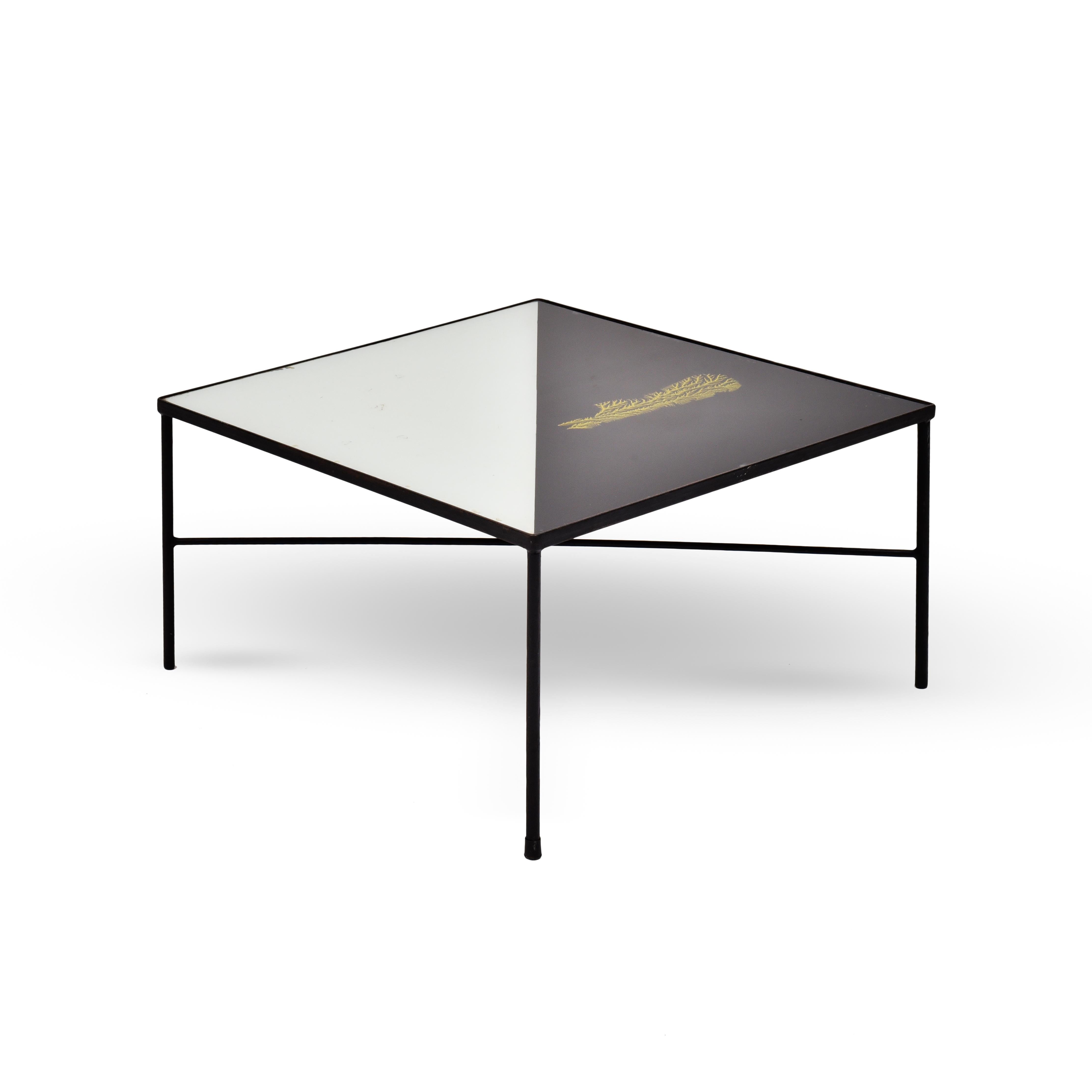 Brazilian Coffee Table in Iron and Glass by Abraham Palatnik, Brazil For Sale