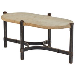 Coffee Table in Iron with Bleached Oak Top