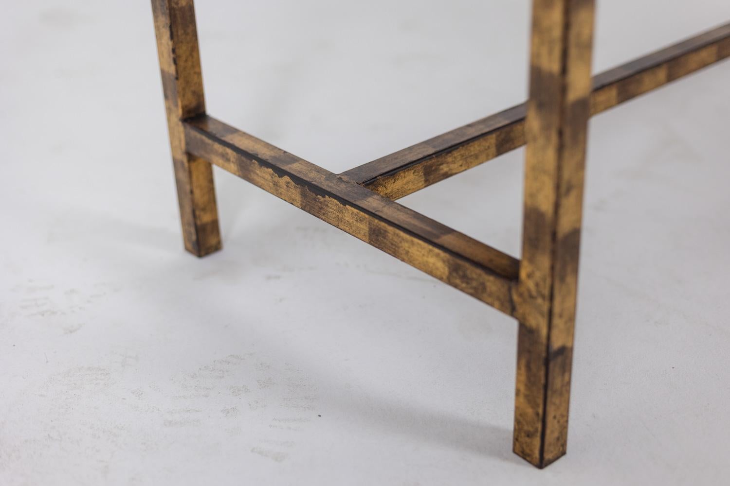 Coffee table in lacquer and gilded iron. 1950s. LS5874250H For Sale 4
