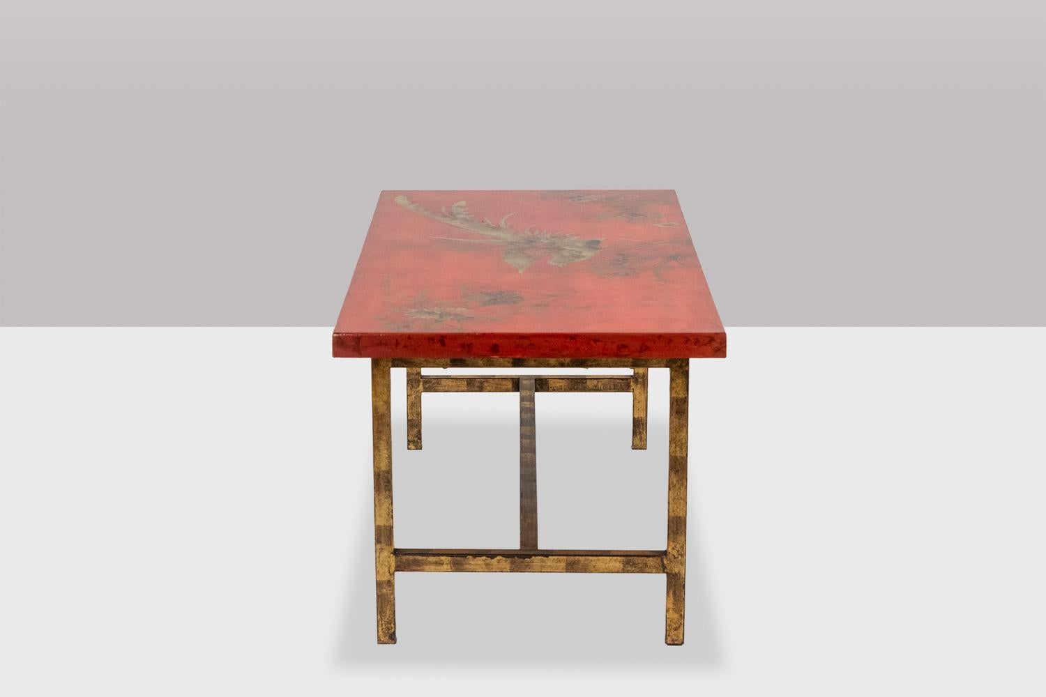 Other Coffee table in lacquer and gilded iron. 1950s. LS5874250H For Sale