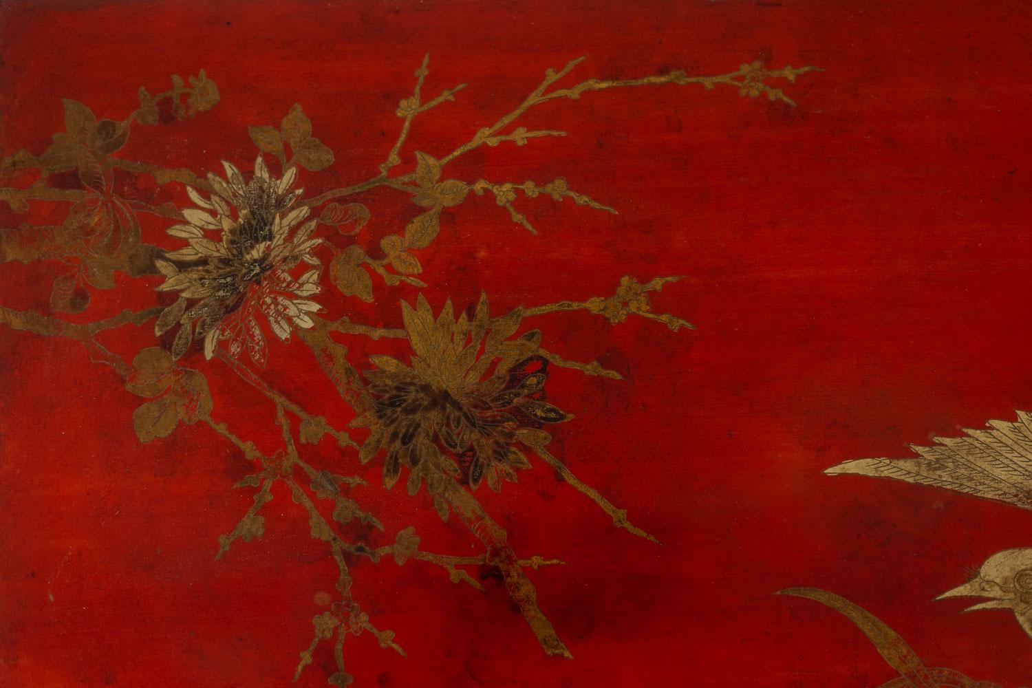 Mid-20th Century Coffee table in lacquer and gilded iron. 1950s. LS5874250H For Sale