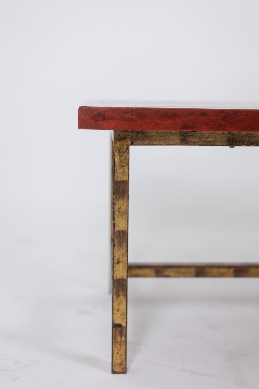 Lacquer Coffee table in lacquer and gilded iron. 1950s. LS5874250H For Sale