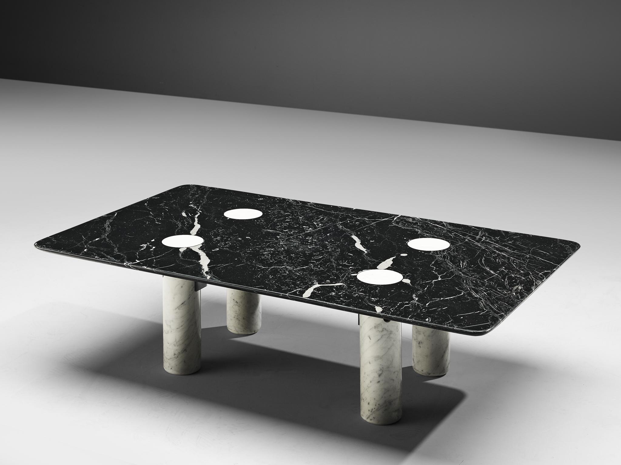 Mid-Century Modern Coffee Table in Marquina Marble