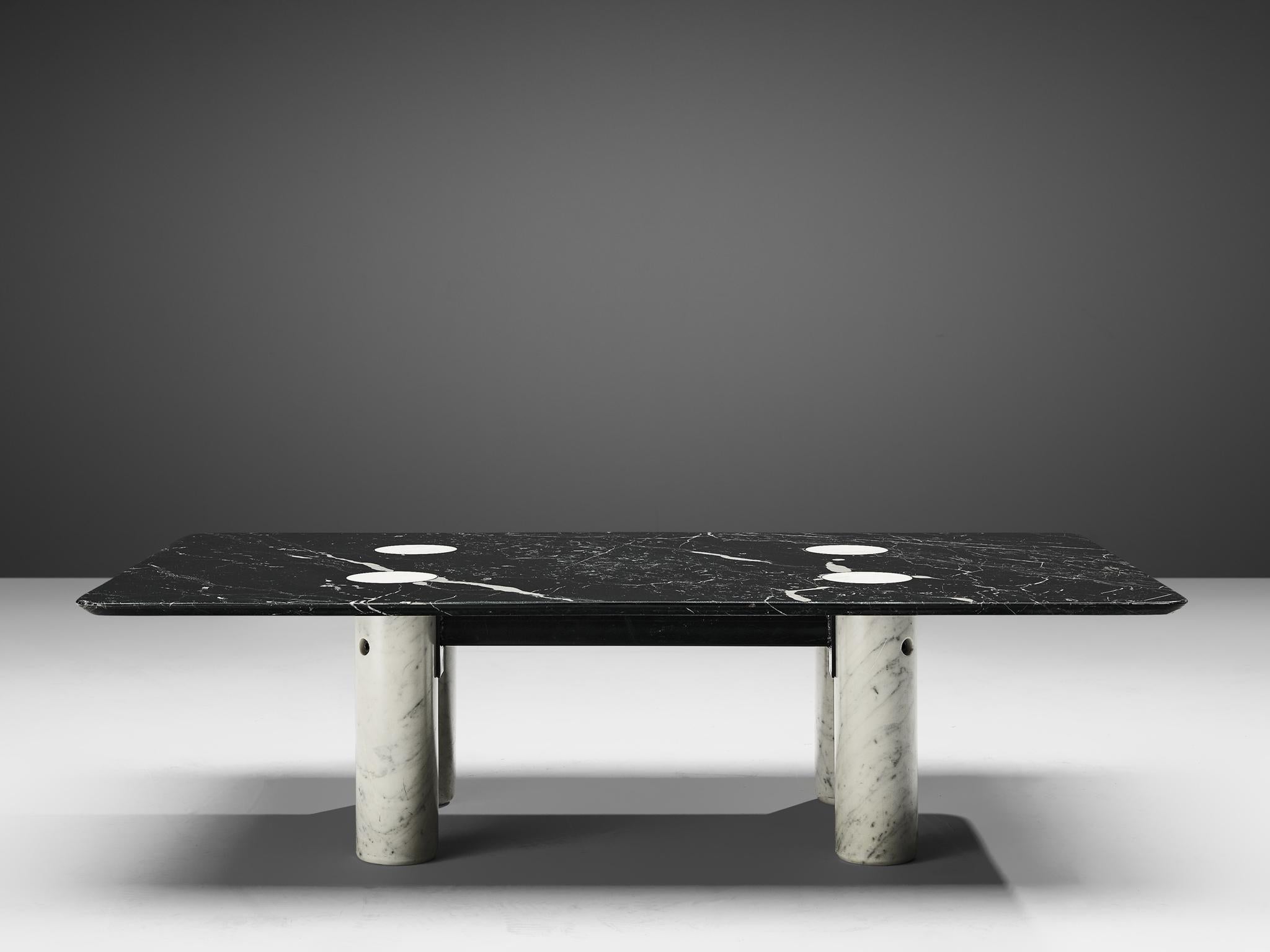 European Coffee Table in Marquina Marble