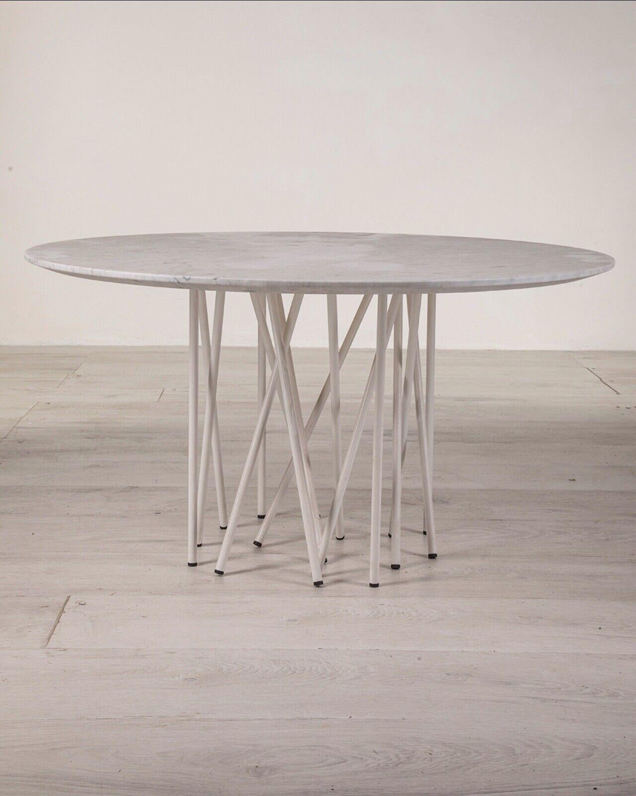 Italian Coffee Table in Metal and Carrara Marble Mod.Octopus Design M.Colombo for Arflex For Sale