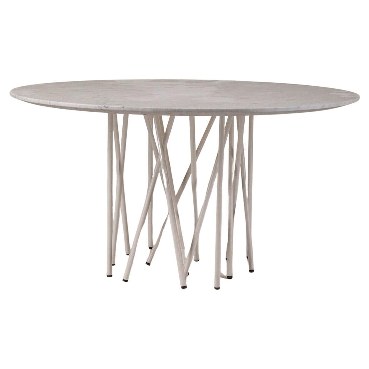 Coffee Table in Metal and Carrara Marble Mod.Octopus Design M.Colombo for Arflex For Sale