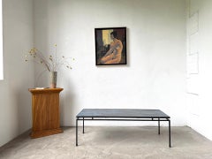 Coffee table in metal and ceramic, signed J. Belarti, circa 1970