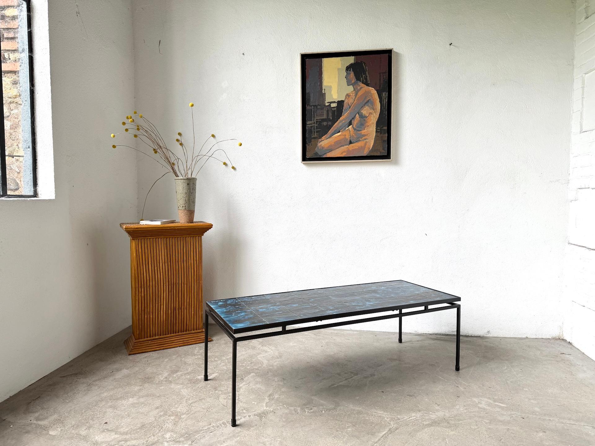 Table basse en métal et céramique, signée J. Belarti, circa 1970 13