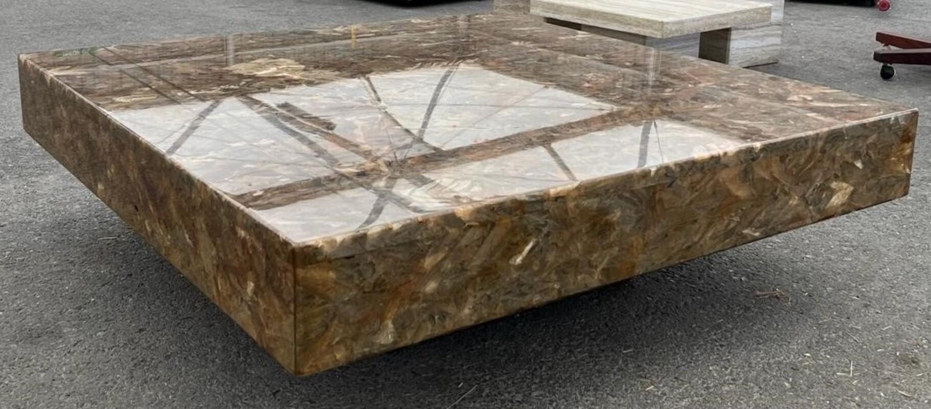 Mid-Century Modern Coffee Table in mica and resin in the style of Jean Charles, Circa 1970s For Sale